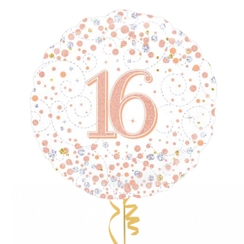 Happy 16th Birthday Rose Gold Balloon Bouquet