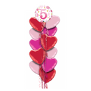 Happy Birthday 5th Pink Polka Dot Foil Balloon Bouquet