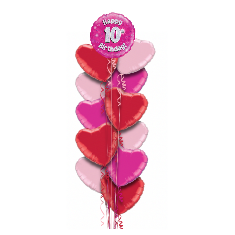 10th Birthday Pink Balloon Bouquet