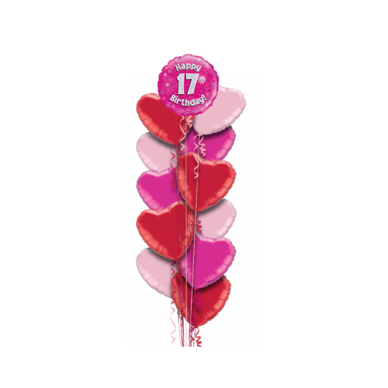 17th Birthday Pink Balloon Bouquet