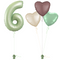 Olive Green 6th Birthday Balloon Bouquet Set