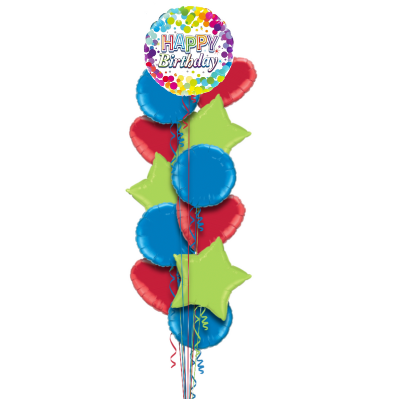 Happy Birthday Splash Colours Balloon Bouquet