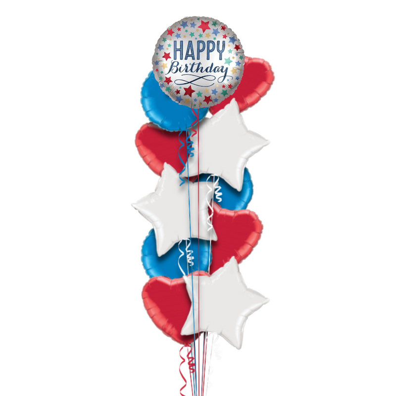 Happy Birthday Sparkling Stars Balloon Bouquet