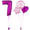 Hot Pink 7th Birthday Balloon Bouquet Set