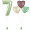 Olive Green 7th Birthday Balloon Bouquet Set
