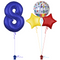 Royal Blue 8th Birthday Balloon Bouquet Set