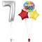 Silver 7th Birthday Balloon Bouquet Set