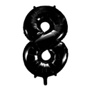 Black Number Large Shape Balloon