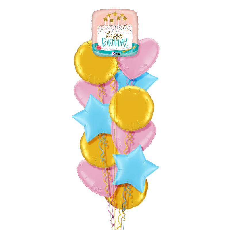 Adorable Cake Happy Birthday Balloon Bouquet