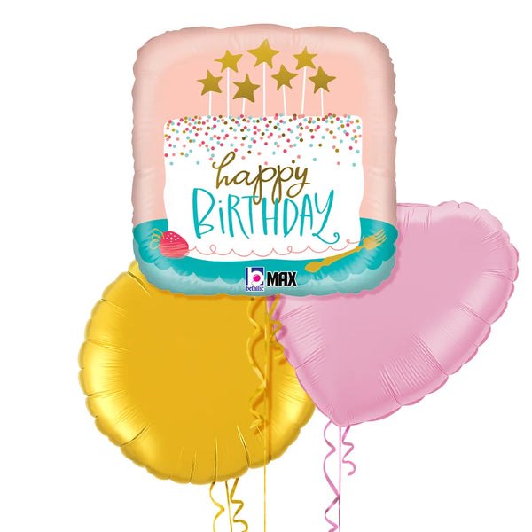 Adorable Cake Happy Birthday Balloon Bouquet