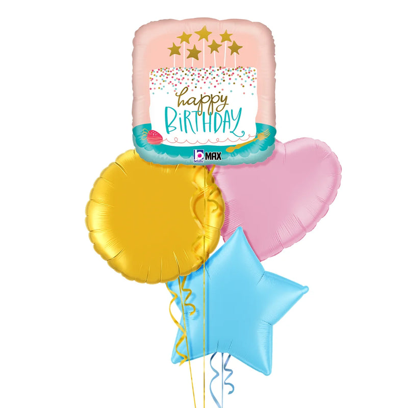 Adorable Cake Happy Birthday Balloon Bouquet