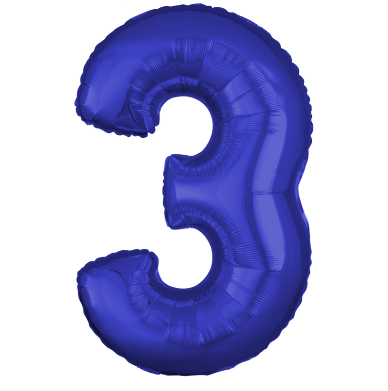 Dark Blue Number Large Shape Balloon