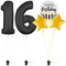 Bold Black 16th Birthday Balloon Bouquet Set