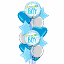 Baby Boy Banner and Dots Balloon Bouquet