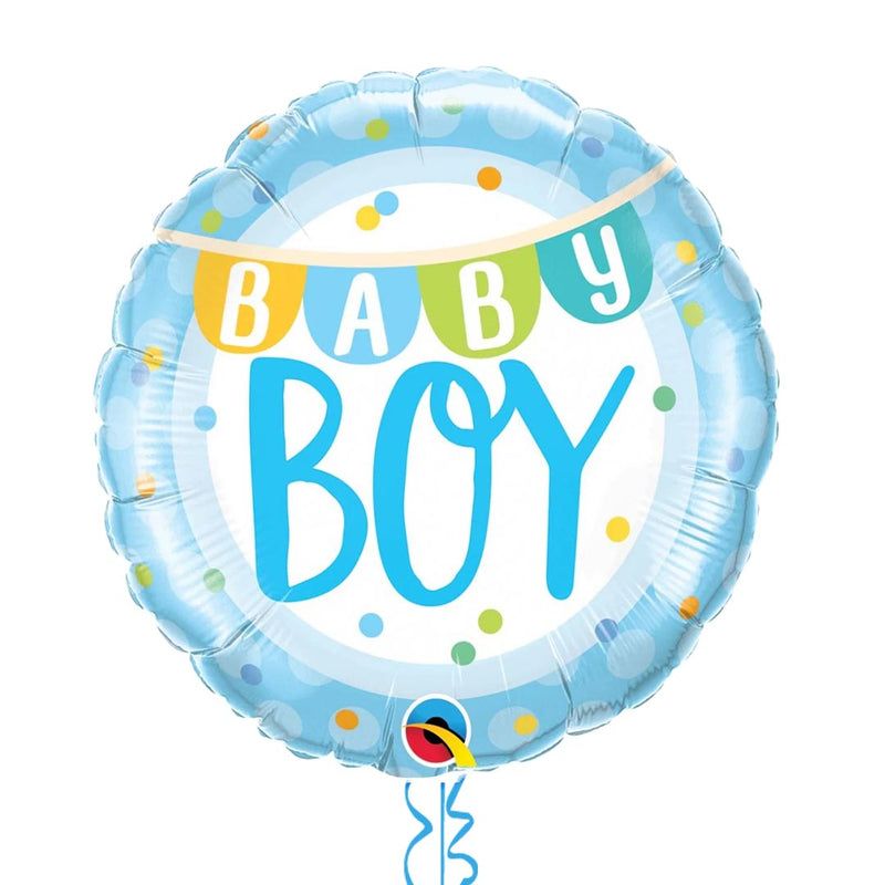 Baby Boy Banner and Dots Balloon Bouquet