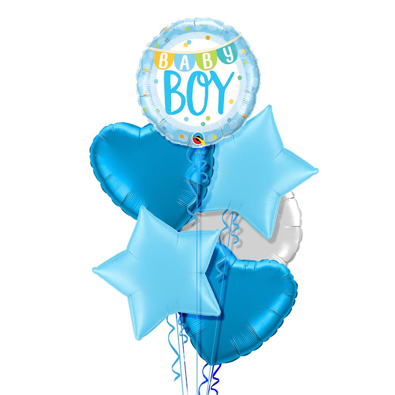 Baby Boy Banner and Dots Balloon Bouquet