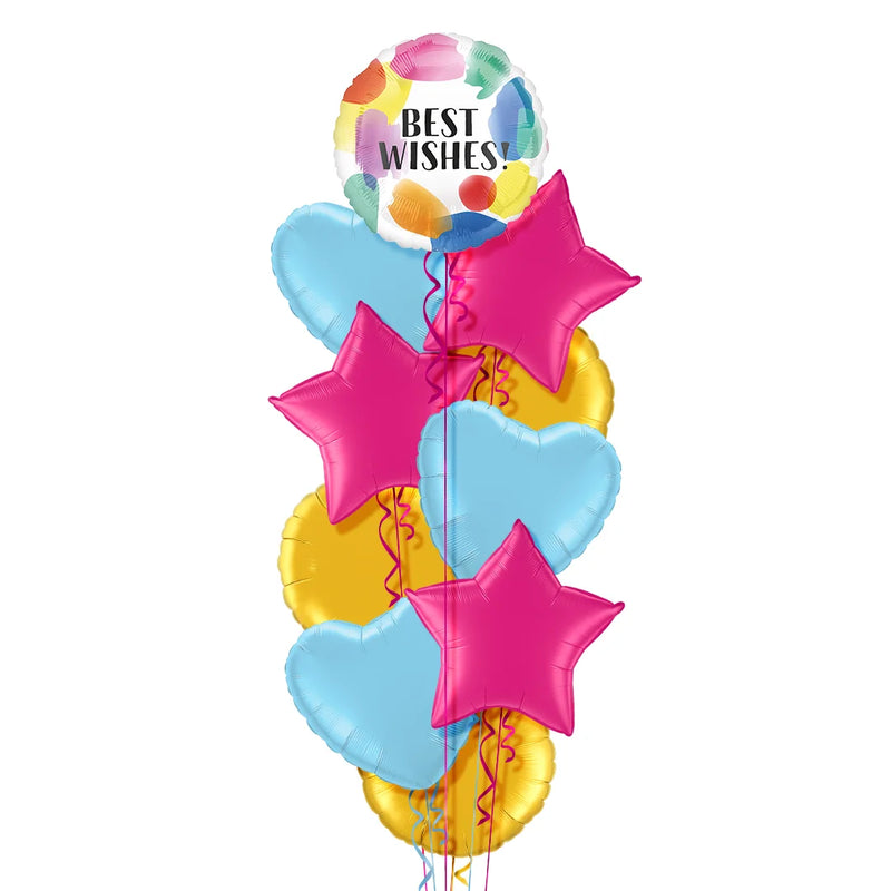 Best Wishes Painted Swoosh Balloon Bouquet