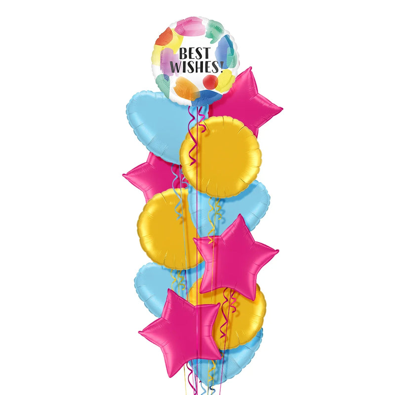 Best Wishes Painted Swoosh Balloon Bouquet