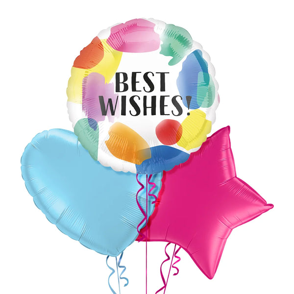 Best Wishes Painted Swoosh Balloon Bouquet