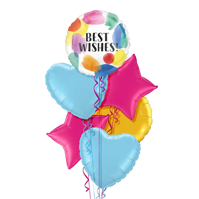 Best Wishes Painted Swoosh Balloon Bouquet
