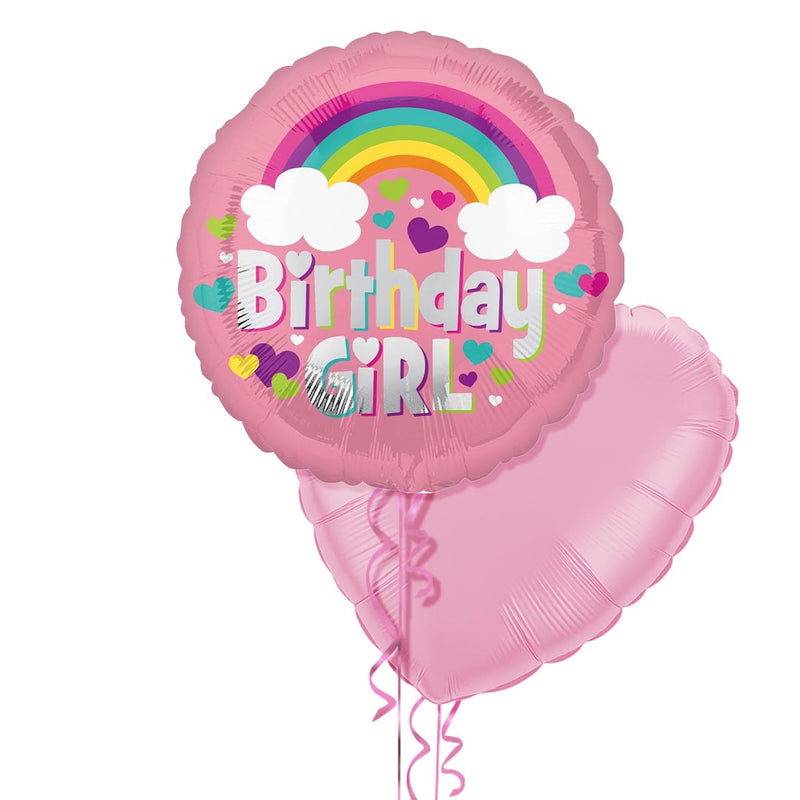 Birthday Girl Pink Rainbow Balloon Bouquet