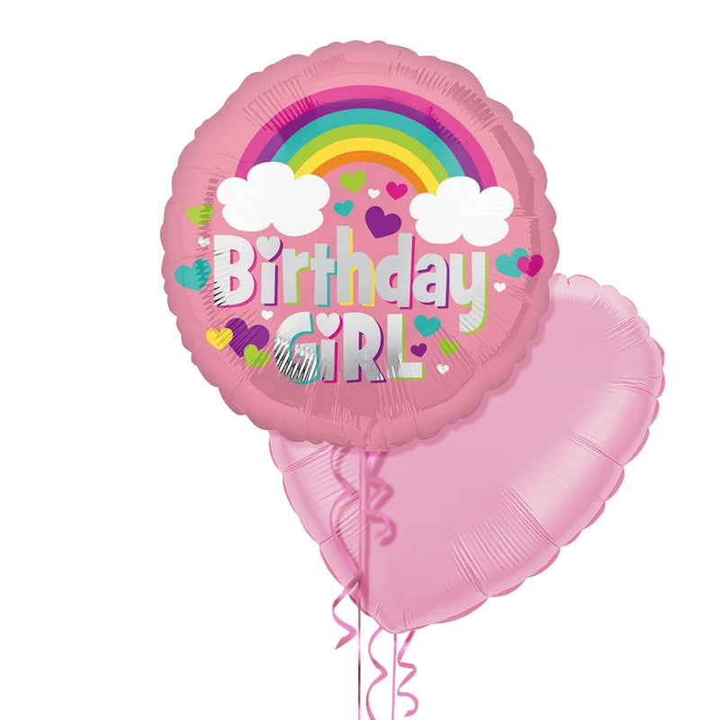 Birthday Girl Pink Rainbow Balloon Bouquet