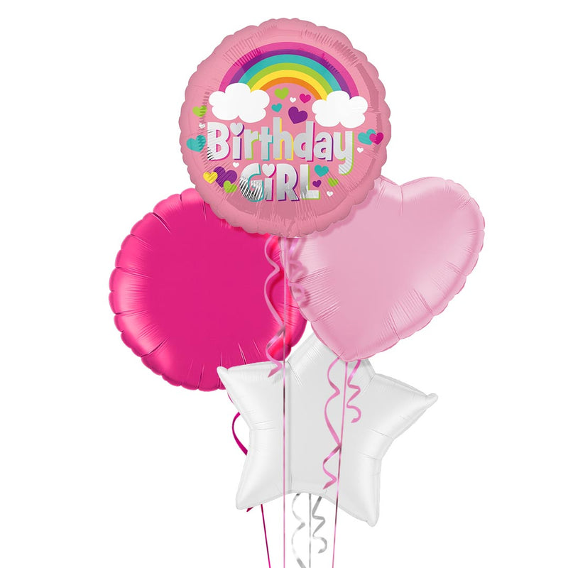 Birthday Girl Pink Rainbow Balloon Bouquet