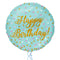 Blue and Gold Sparkles Happy Birthday Balloon Bouquet