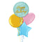 Blue and Gold Sparkles Happy Birthday Balloon Bouquet