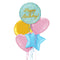 Blue and Gold Sparkles Happy Birthday Balloon Bouquet