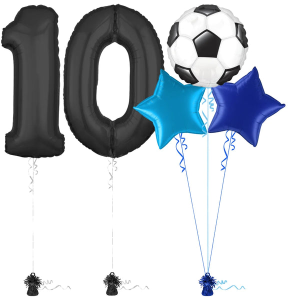 Soccer Star 10th Birthday Balloon Bouquet Set