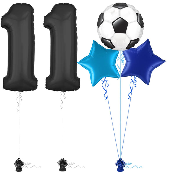 Bold Black 11th Birthday Balloon Bouquet Set