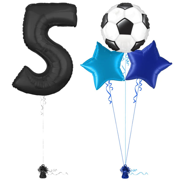Bold Black Birthday Balloon Bouquet Set