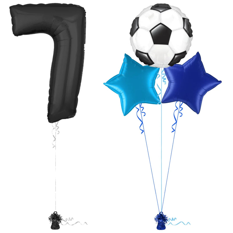 Bold Black 7th Birthday Balloon Bouquet Set