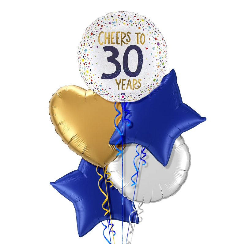 Cheers to 30 Years Birthday Balloon Bouquet