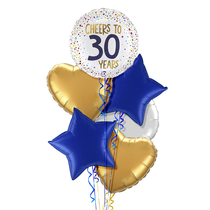 Cheers to 30 Years Birthday Balloon Bouquet