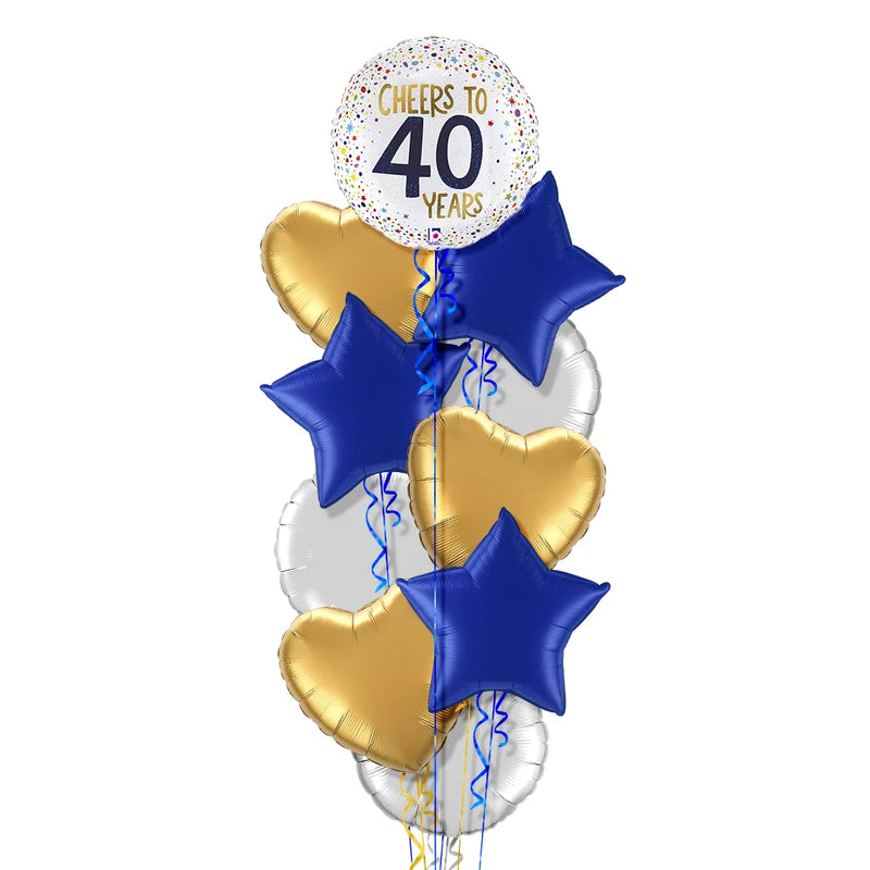 Cheers to 40 Years Birthday Balloon Bouquet