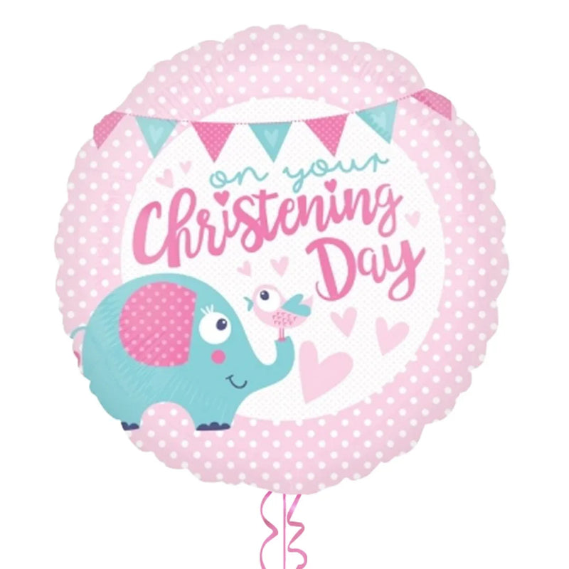 Christening Pink Elephant Foil Balloon Bouquet