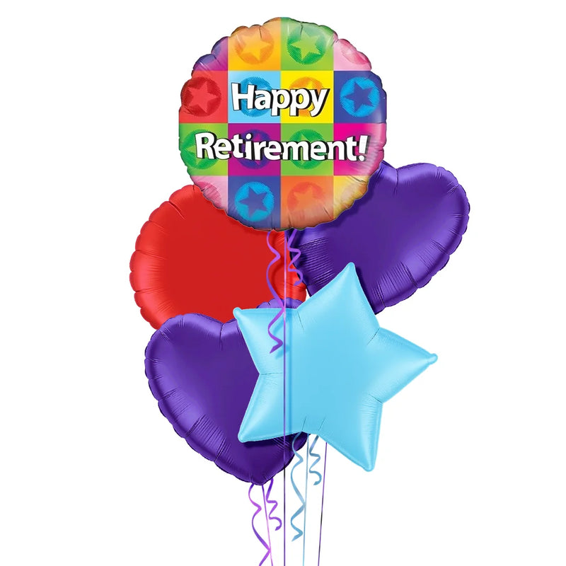 Colourful Happy Retirement Balloon Bouquet