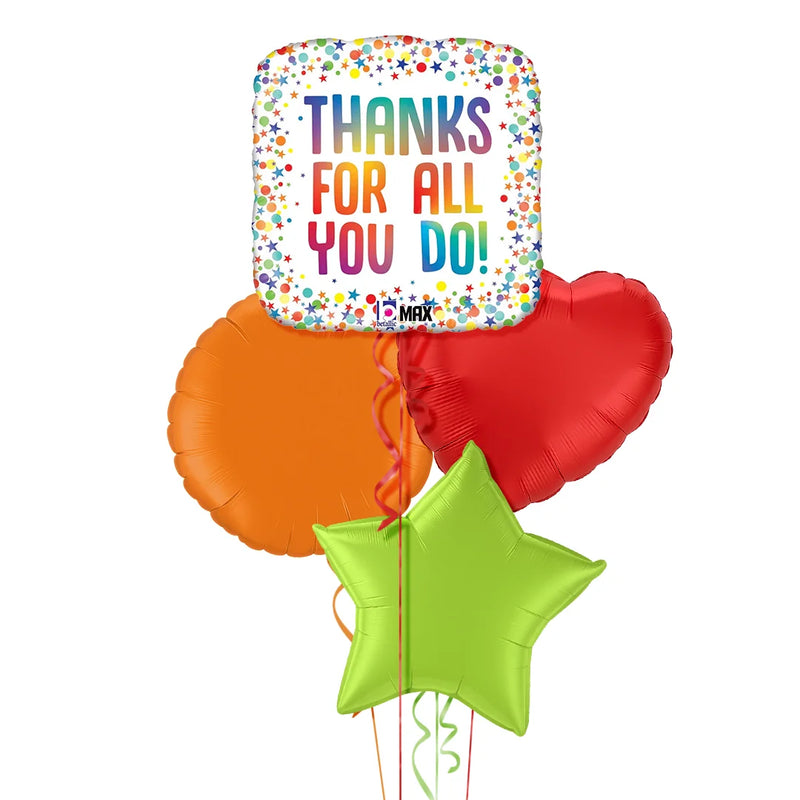 Colourful Thanks For All You Do Foil Balloon Bouquet