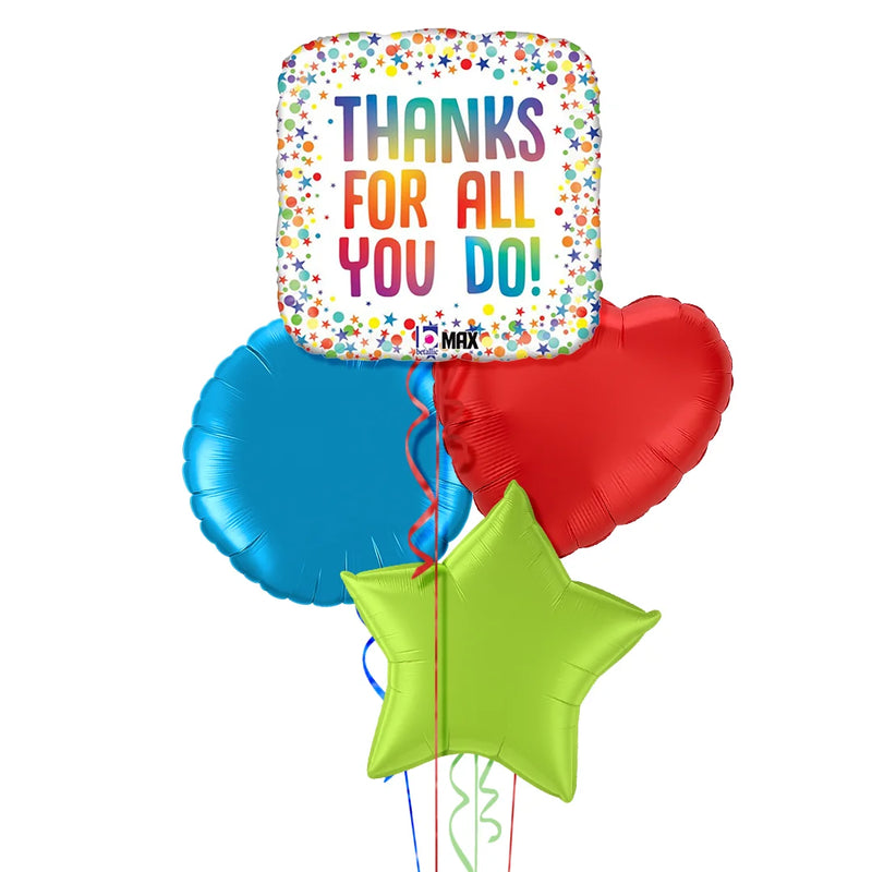 Colourful Thanks For All You Do Foil Balloon Bouquet