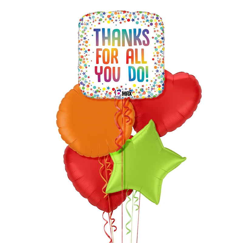 Colourful Thanks For All You Do Foil Balloon Bouquet