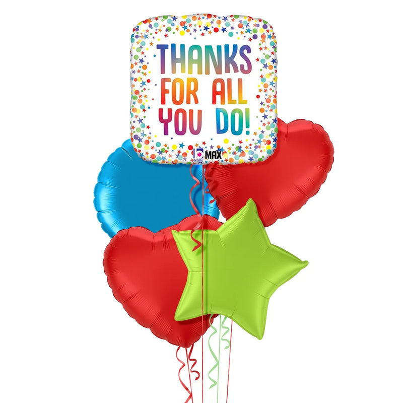 Colourful Thanks For All You Do Foil Balloon Bouquet
