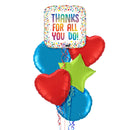 Colourful Thanks For All You Do Foil Balloon Bouquet