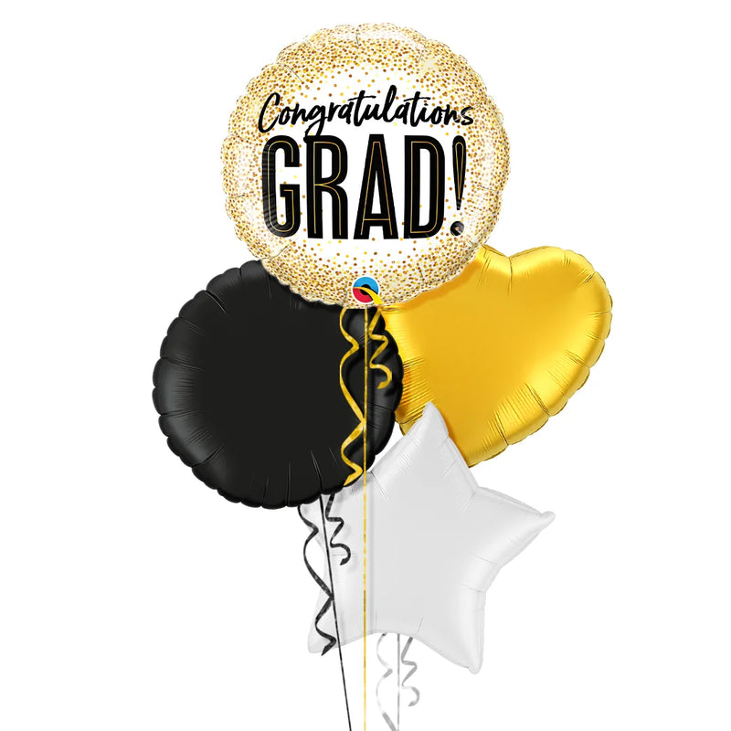 Congratulations GRAD Gold Balloon Bouquet