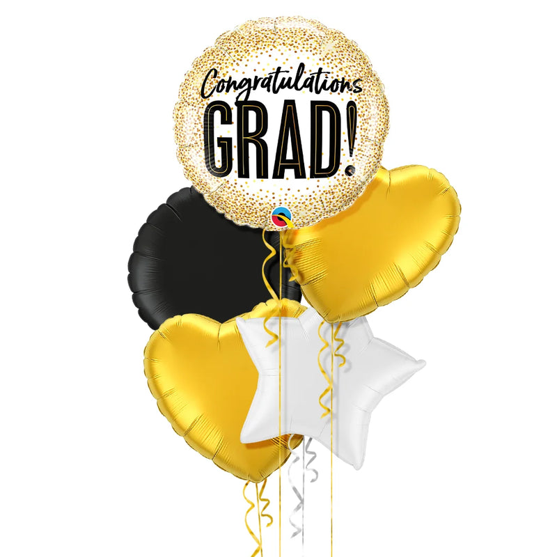 Congratulations GRAD Gold Balloon Bouquet