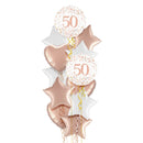 Happy 50th Birthday Rose Gold Balloon Bouquet