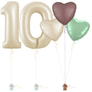 Cream 10th Birthday Balloon Bouquet Set