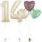Cream 14th Birthday Balloon Bouquet Set