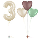 Cream 3rd Birthday Balloon Bouquet Set